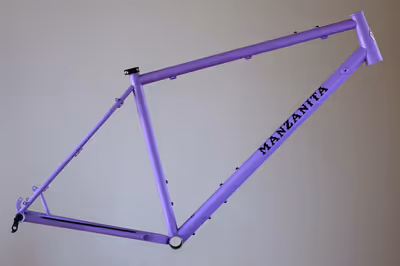 Purple hardtail for bikepacking