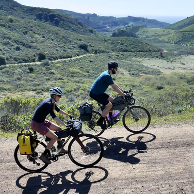 Manzanita touring bike in Marin Headlands